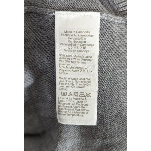 J. Crew Merino Wool Blend 1/4 Zip Pullover Sweater Mens Size XL Gray - Picture 4 of 4